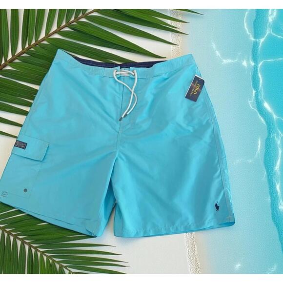 Polo Ralph Lauren $85 Big & Tall Men'sBlue Solid Swim Trunks 2XLT